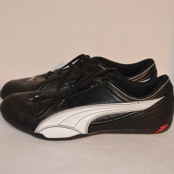 Puma Shoes - Puma Cat Womens Black Leather Lace Up Sneaker sz10